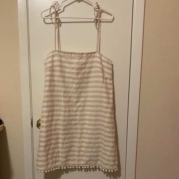 J. Crew Striped Summer Dress - Size Large - Cream/Beige - Picture 1 of 5